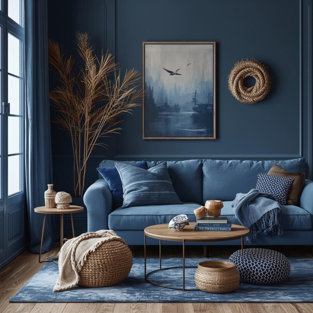 Wohnideen nach Stimmung & Stil: entdecke Farben, Looks und Produkte erstell mir ein ästhetisches bild zu by the sea deko und einrichtungsideen als eyecatcher. gern auch details. mehr fokus auf nautische blautöne